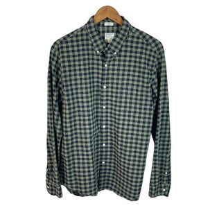 BF916 Mens J. Crew Secret Wash Shirting SLIM Fit Plaid Button Down Shirt XL